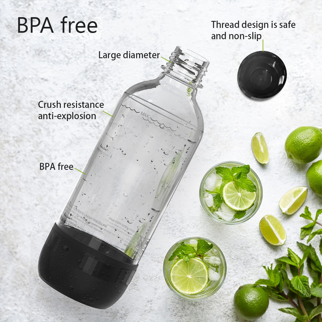 1L White PET Soda Carbonating Bottle - Ideal for Carbonated Beverages and Bottled Drinks
