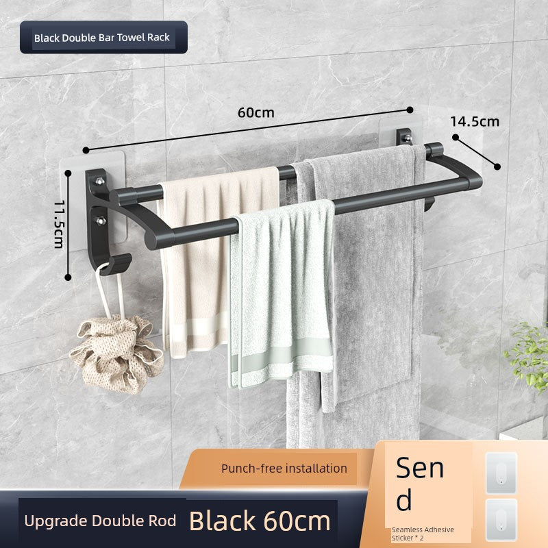 Wall-Mounted Alumimum Single Rod Toilet Towel Rack