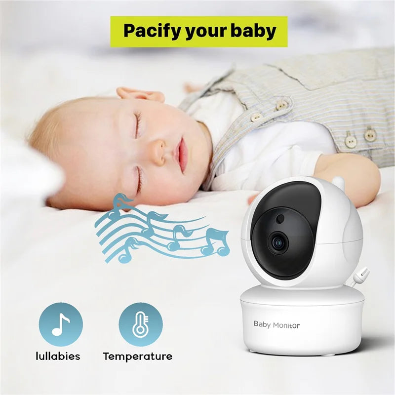 Babystar 5inch Video Baby Monitor with Remote Pan-Tilt-Zoom Camera and Audio.Two Way Talk VOX Mode Lullabies BabyPhone