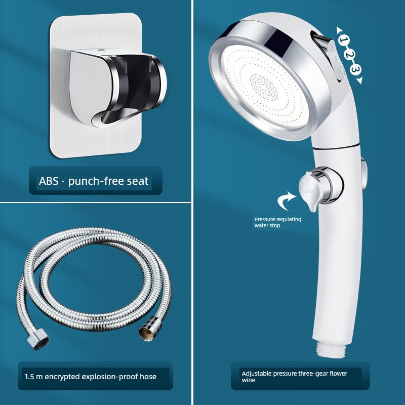 Shower Bracket Punch-Free Fixed Base Shower Nozzle Adjustable Rain Suction Cup Bathroom Shower Head Accessories