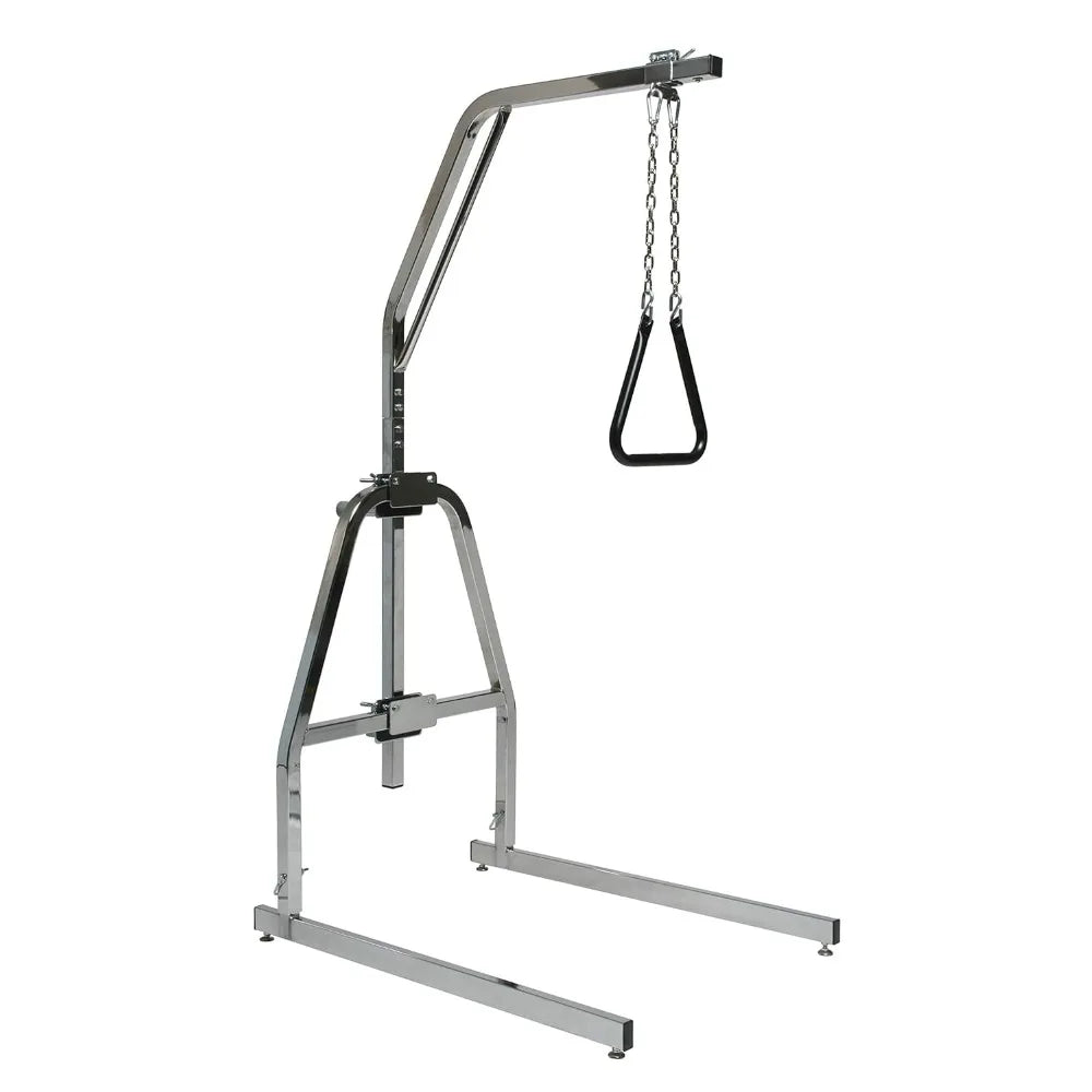 Bed Gurad Rail Lumex Versa-Helper Overhead Bed Trapeze Bar with Floor Stand, Supports 450 lbs, Chrome