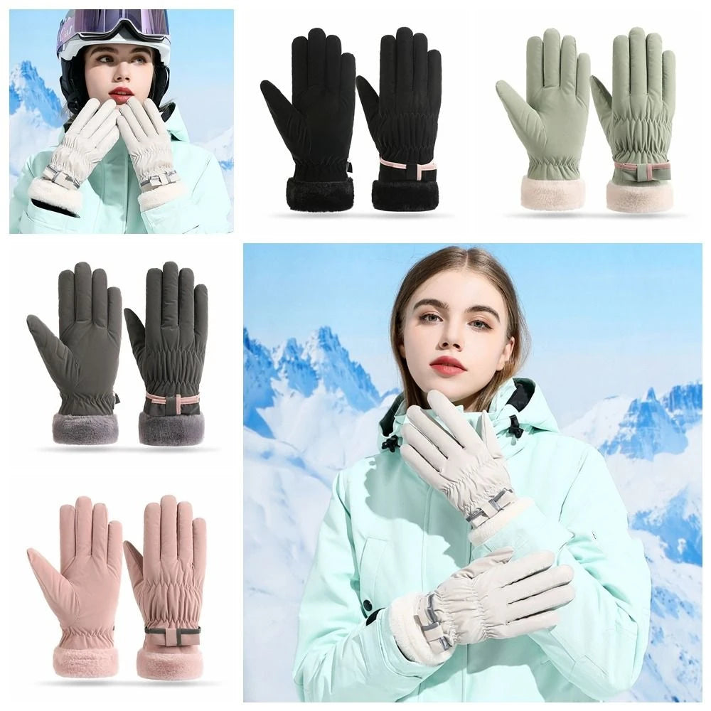 Simple Keep Warm Snowboard Gloves Windproof Waterproof Skiing Gloves Thicken Touch Screen Riding Mittens Outdooor