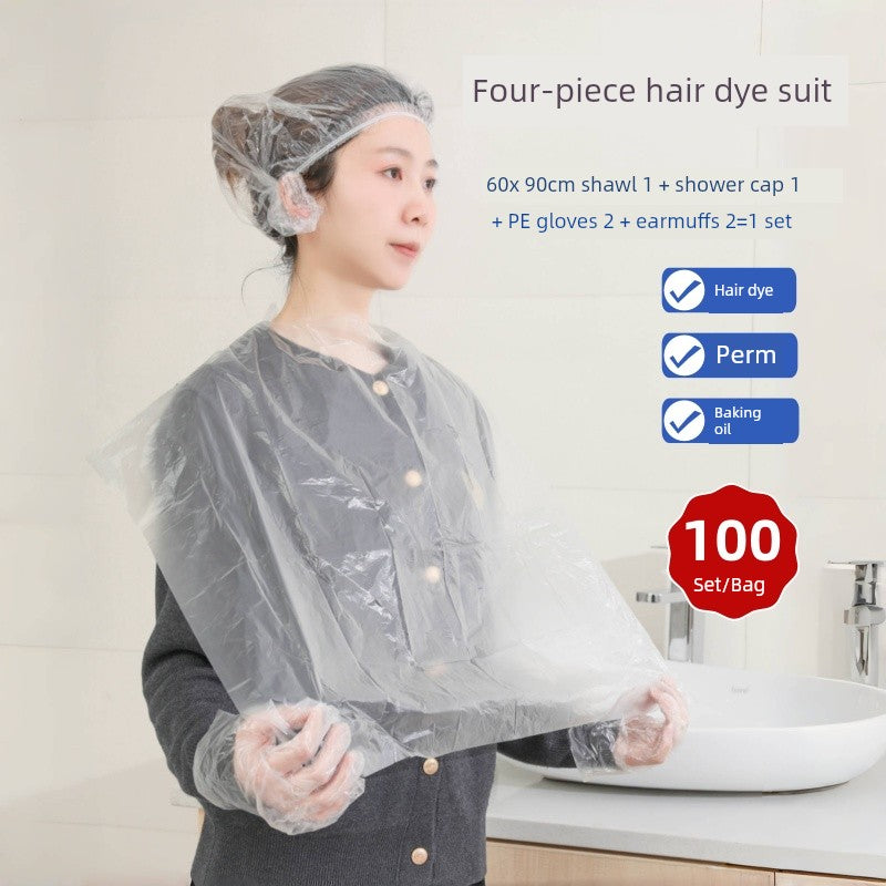 Disposable Shawl for Hair Dye Protection Cloth Scarf Hair Dyeing Hair Treatment Oil Hairdressing Hair Saloon Dedicated Plastic Waterproof Thickened Disposable