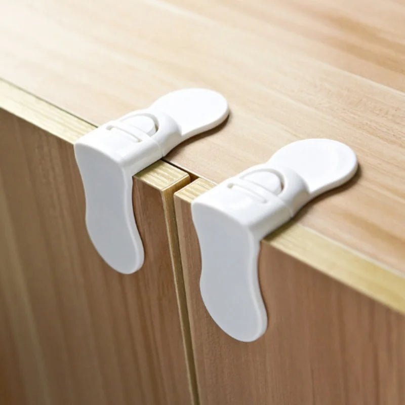 Home Baby Safety Locks Drawer Lock Anti-Pinching Hand Cabinet White Drawer Locks Refrigerator Lock Buckle Children Protection