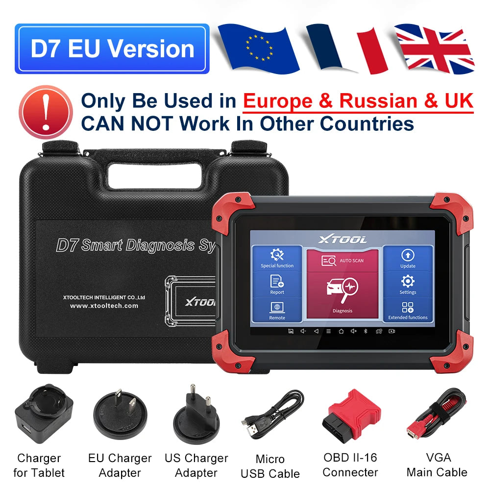 XTOOL D7 All System Car Diagnostic Tools Bidirectional Scanner ECU Coding Automotive Scanner 38+ Services Add CANFD Functions