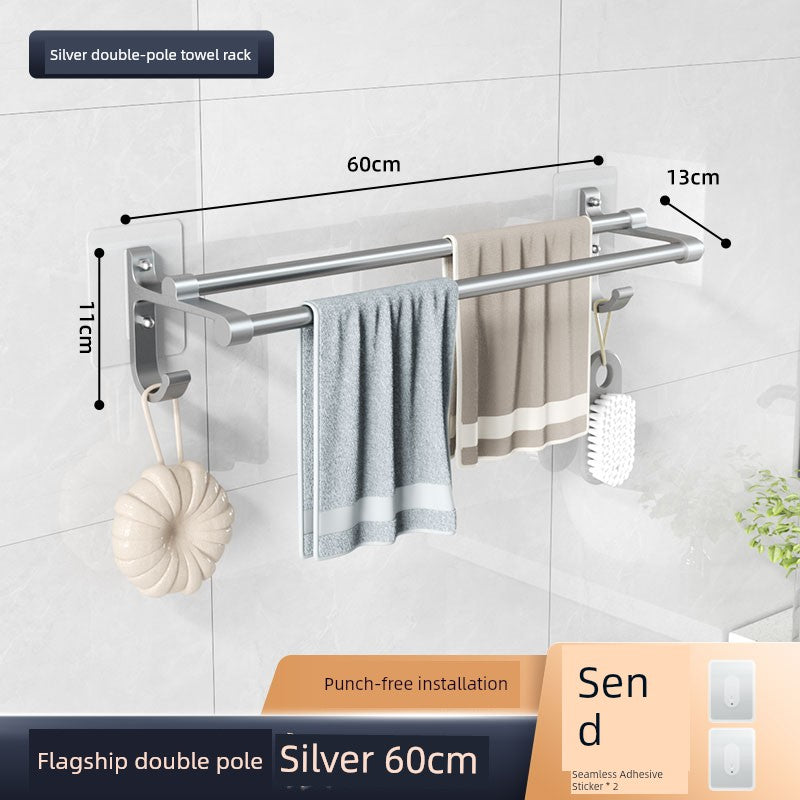 Wall-Mounted Alumimum Single Rod Toilet Towel Rack