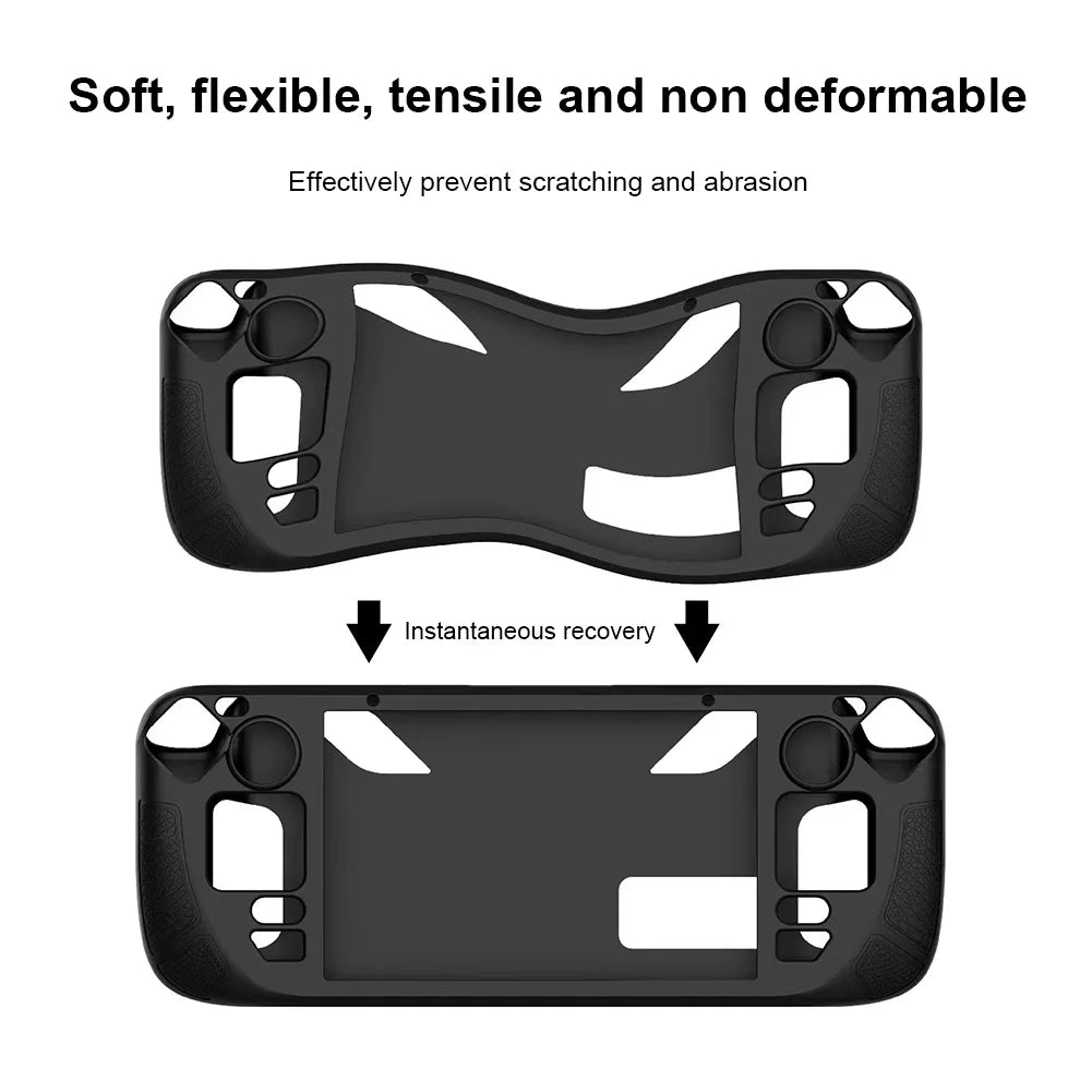 Silicone Case For Steam Deck OLED Game Console Full Protection with Bracket Cover Shell Anti-fall Protective Case for Steam Deck