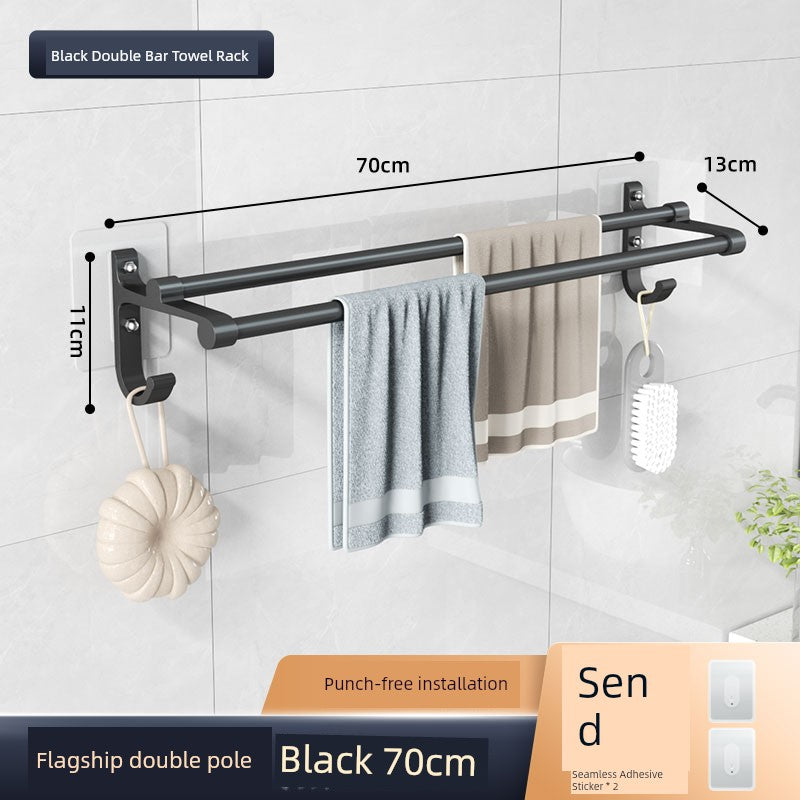 Wall-Mounted Alumimum Single Rod Toilet Towel Rack