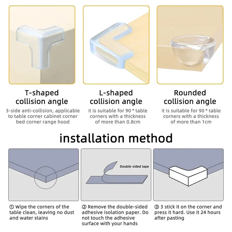 4PCS Baby Safety Silicone Protector Table Corner Edge Protection Cover Electric Socket Protection Children Anticollision Guards