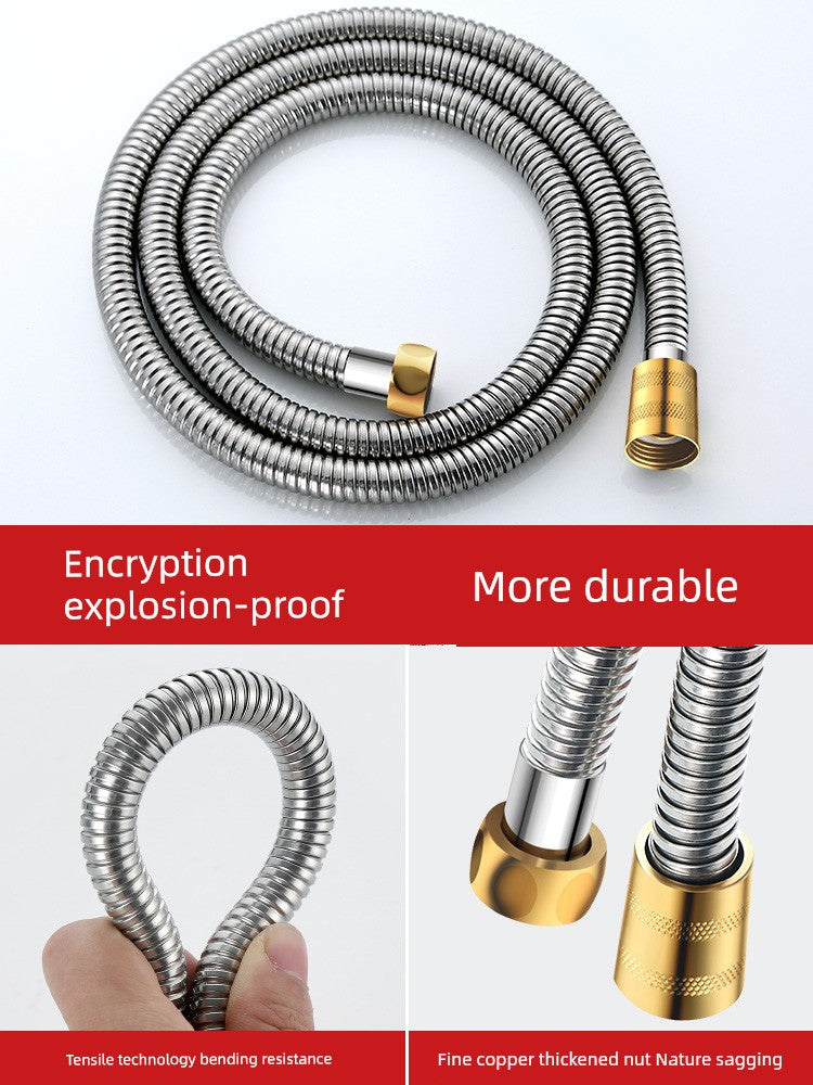 Shower Hose Explosion-Proof Shower Tube Boost Nozzle Refined Copper Neutral Connecting Pipe Water Heater Accessories Complete Collection Punch-Free