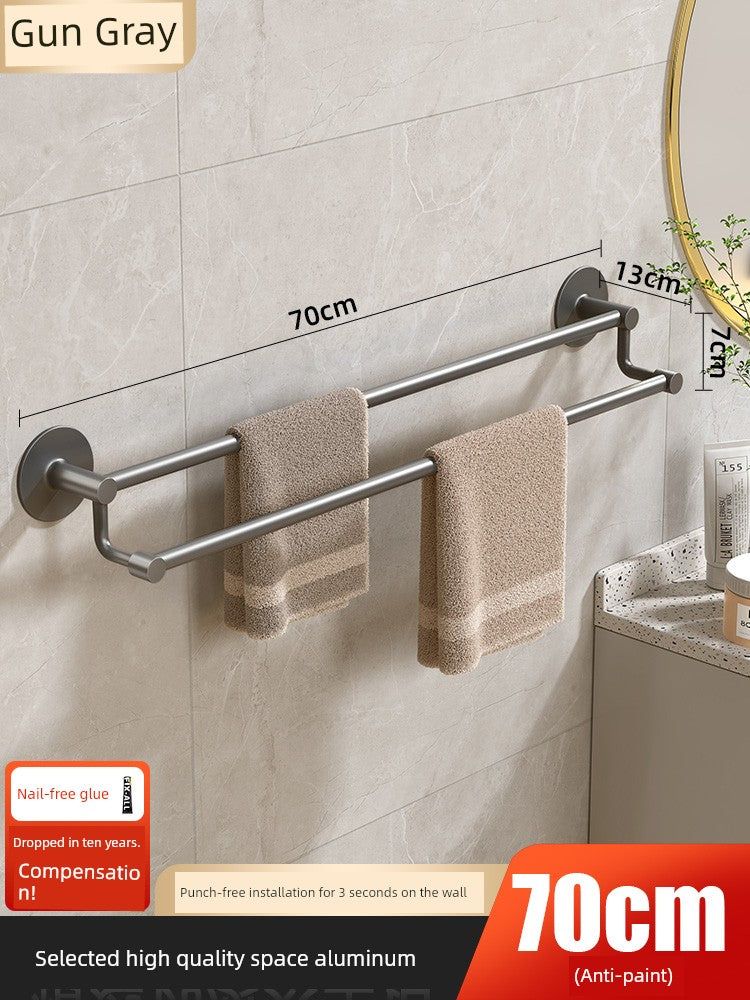 Wall-Mounted Alumimum Single Rod Toilet Towel Rack