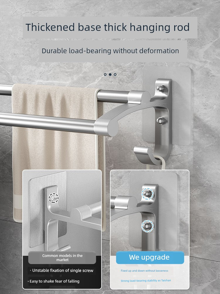 Wall-Mounted Alumimum Single Rod Toilet Towel Rack