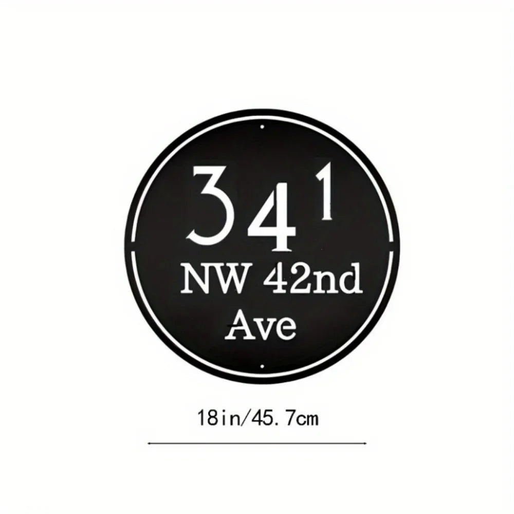 "Enhance Your Stylish Home with 1pc Personalized Metal Address Sign, A Modern Solution for A Unique and Ideal Decoration."