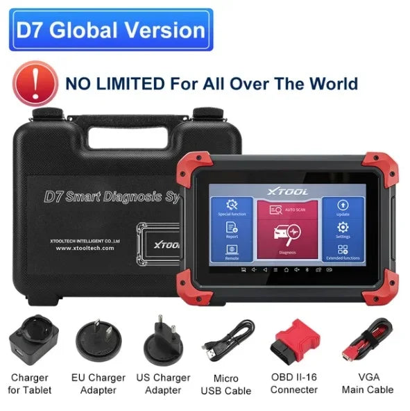 XTOOL D7 V2.0 All System Car Diagnostic Tool FCA Auto Auth ECU Coding 38+ Service Active Test OBD2 Scanner CAN FD DOIP