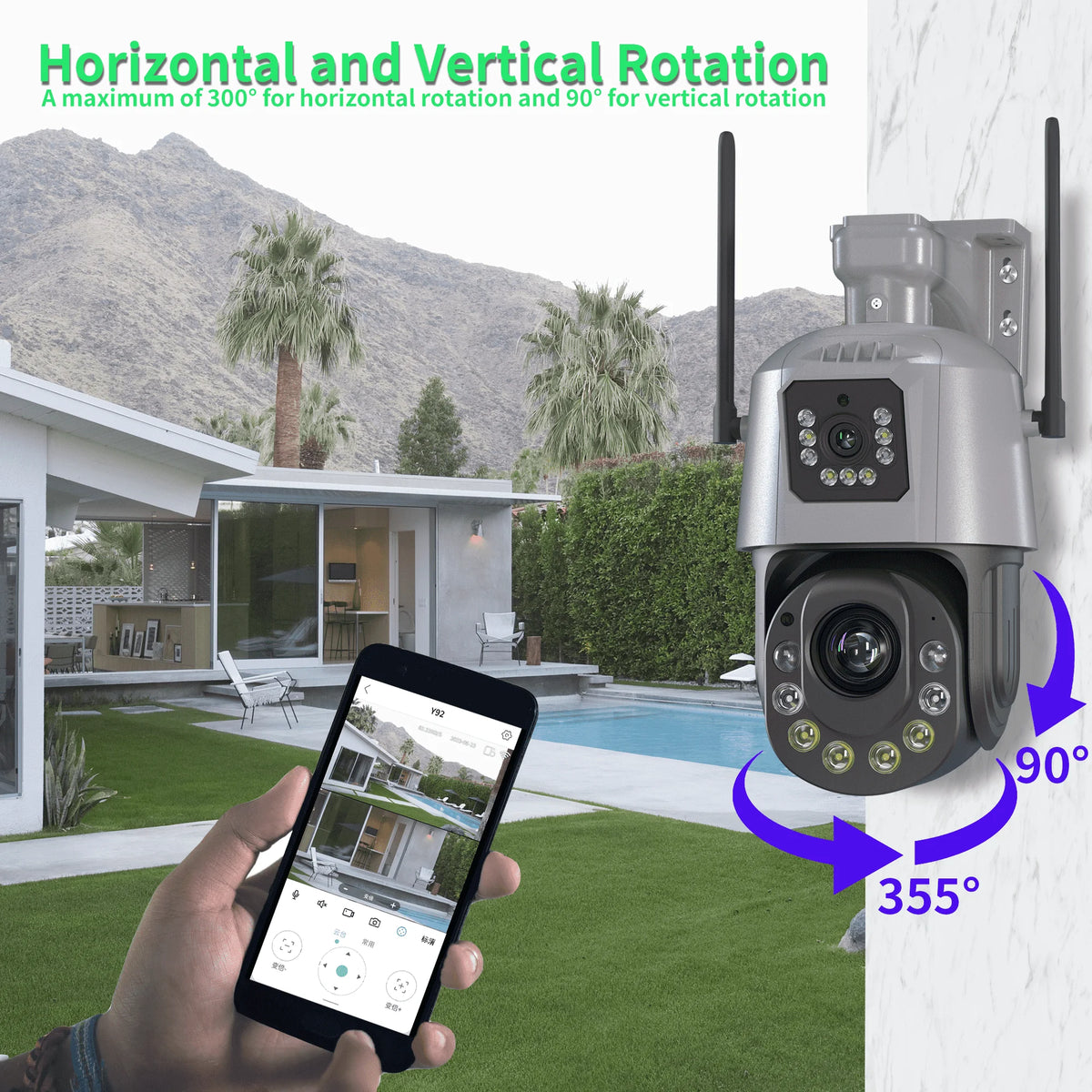 Linook 36x optical zoom, ICSEE 8MP, dual lens wireless WIFICCCTV outdoor waterproof, 360 monitoring camera pan tilt ip camera