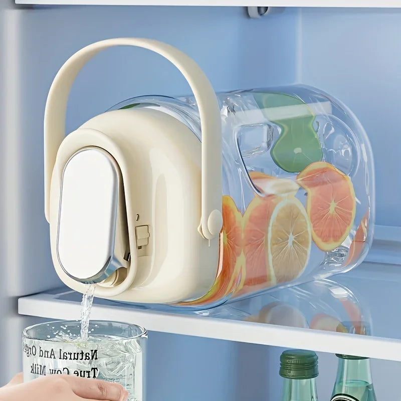 1pc Cold Water Kettle With Faucet Refrigerator Beverage Dispenser Multifunctional Camping Water Storage Bucket Large Capacity