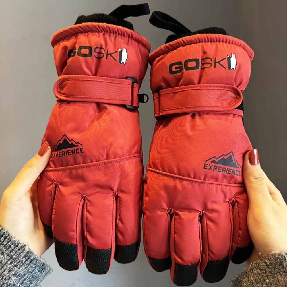 Elastic Keep Warm Snowboard Gloves Windproof Touch Screen Cycling Mittens Thicken Waterproof Skiing Gloves Outdooor