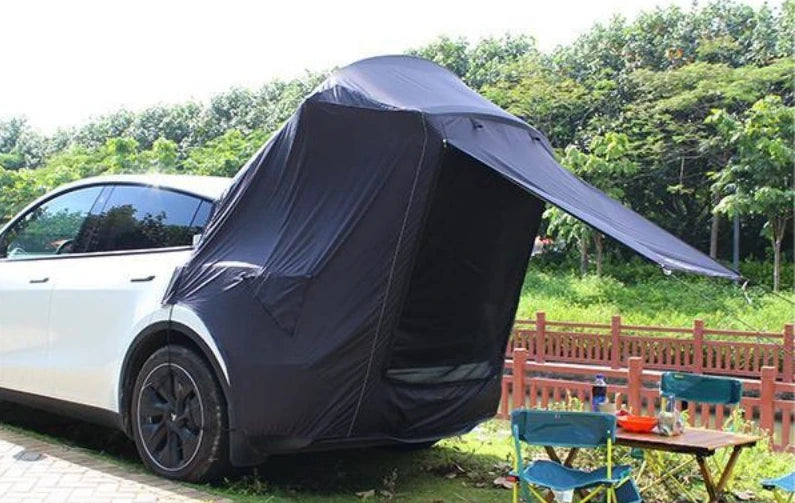 For Tesla Model Y Camping Tent Kit Waterproof Tailgate Shade Awning Anti-Tear Car Rear Extension for Outdoor Adventures Hiking