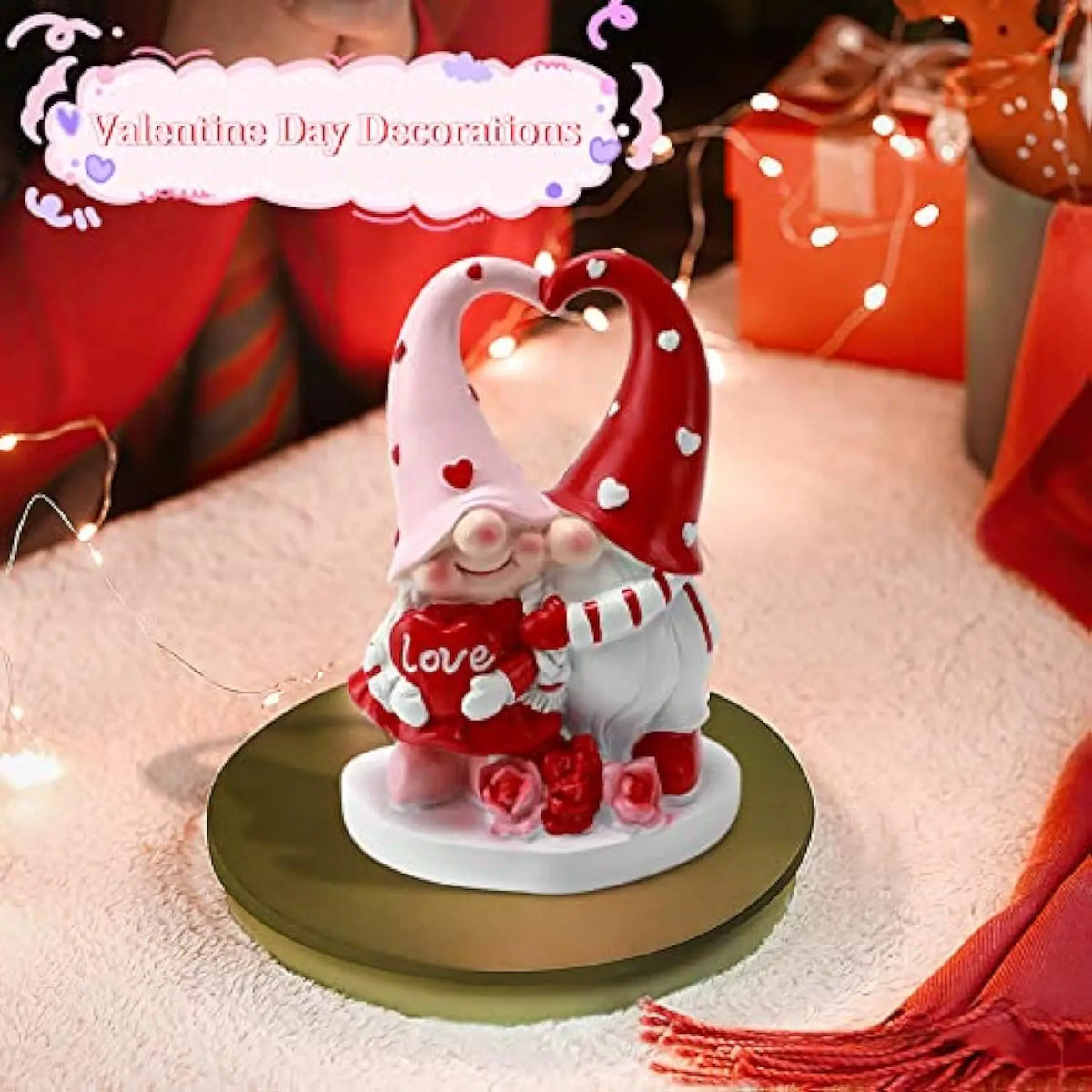 Christmas New Product Ornament Valentine's Day Dwarf Statue Decoration Home Decor Valentine's Day Resin Sculpture Small Ornament