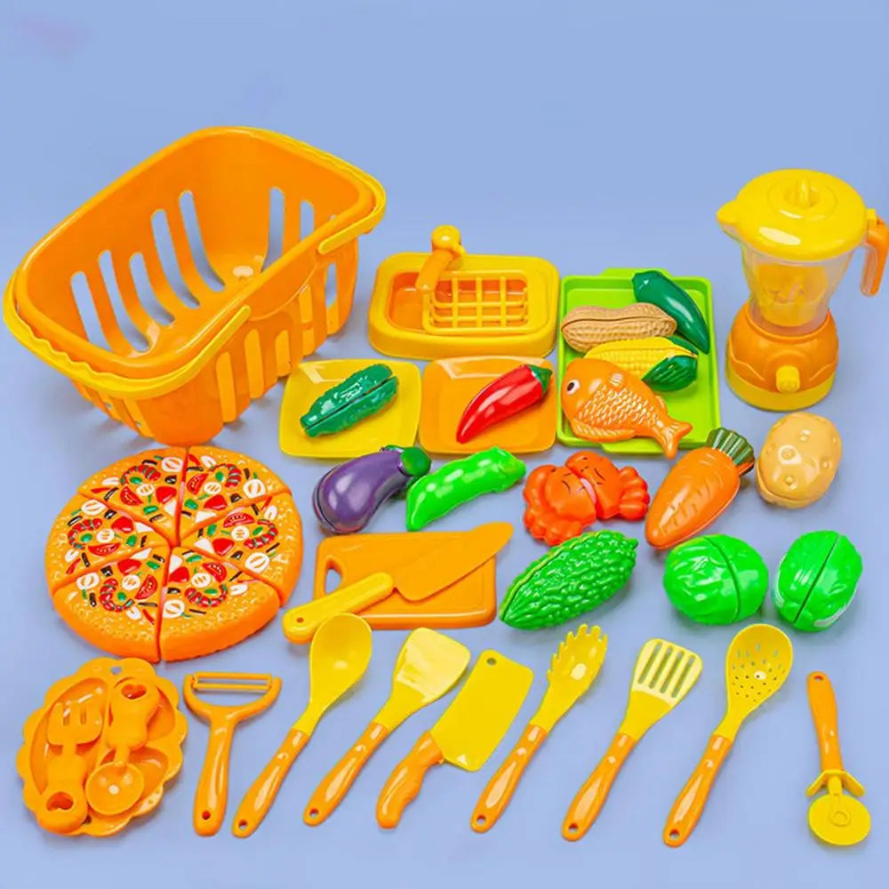 Play Food Set For Kids Children's Pretend Play Kitchen Toy Finely Polished Educational Toy For Birthday New Year Christmas