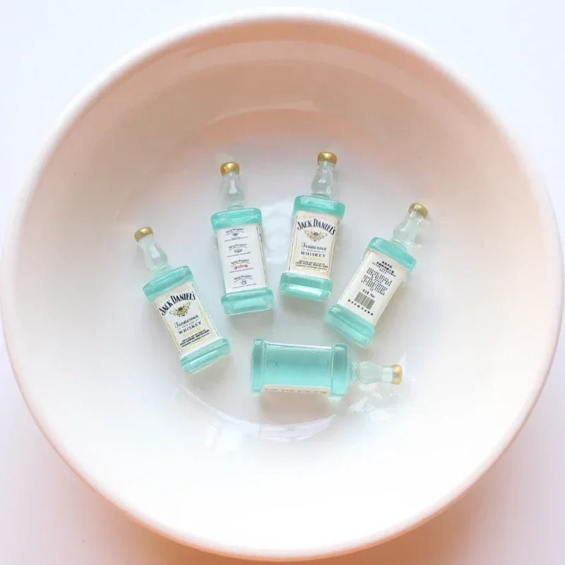 10pcs Mini Alcohol Drink Bottle Simulation Beverages DIY Home Decor Miniatures Fairy Garden Ornament Dollhouse Decor Accessories