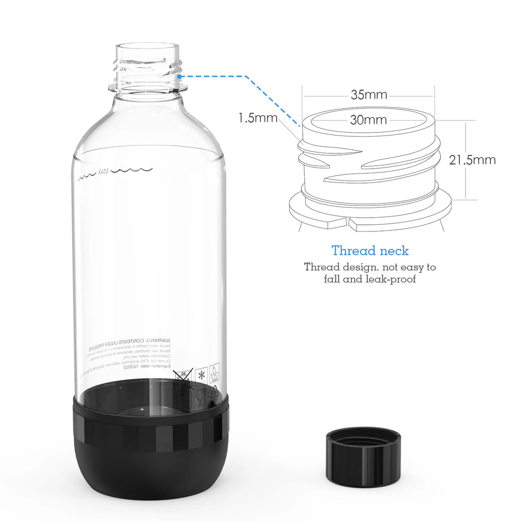 1L White PET Soda Carbonating Bottle - Ideal for Carbonated Beverages and Bottled Drinks
