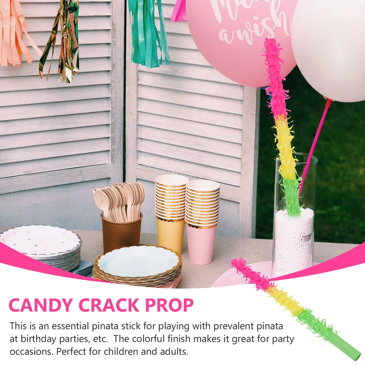 Party Pinata Noisemakers Birthday Supplies Stick Sports Paper Fringecheeringdecorationsfavors Christmas Events Sporting Mexican