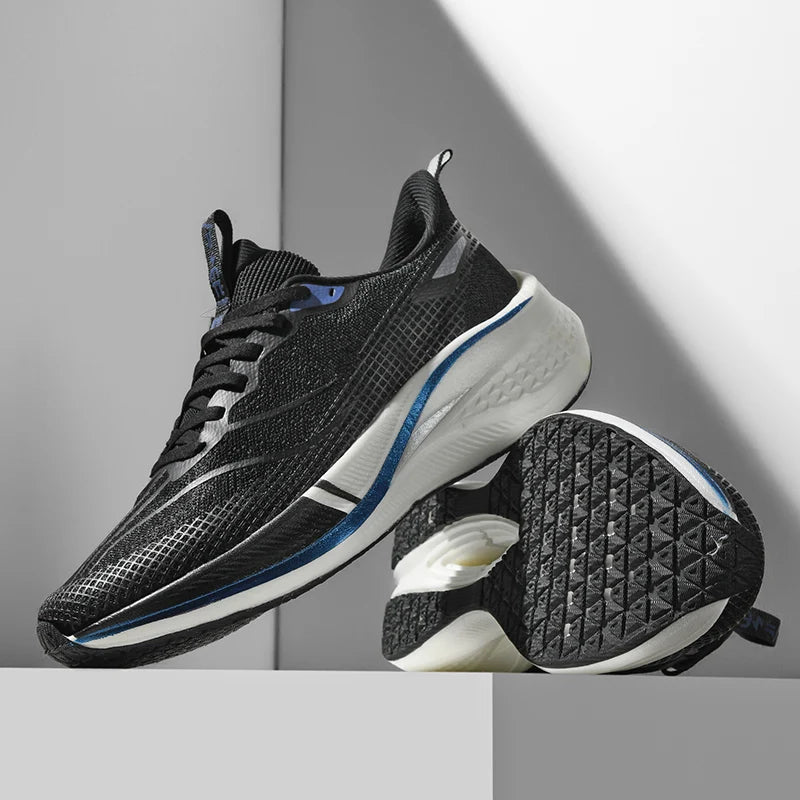 Marathon Air Cushion Carbon Plate Sports Running Shoes Men Breathable Lightweight Comfortable Athletic Tennis Sneakers Footwear