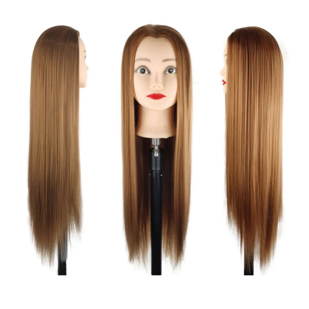 Long Hair Mannequin Head With Stand Hairdresser Practice Training Head Cosmetology Doll Hair braiding Practice Head for Salon