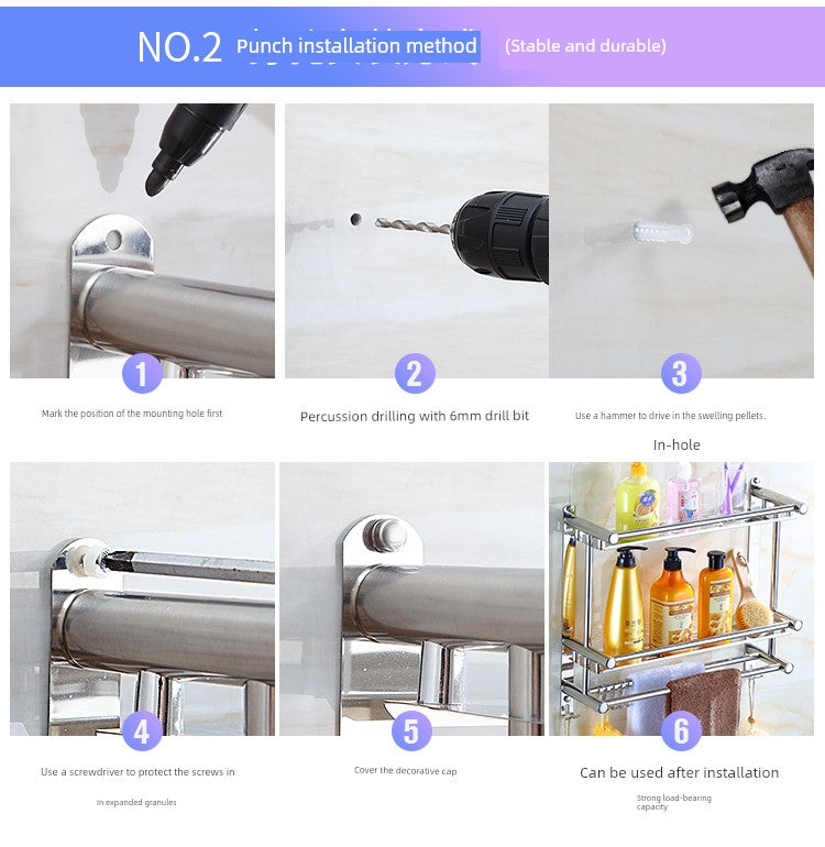 Punch-Free Draining Stainless Steel Wash Table Rack