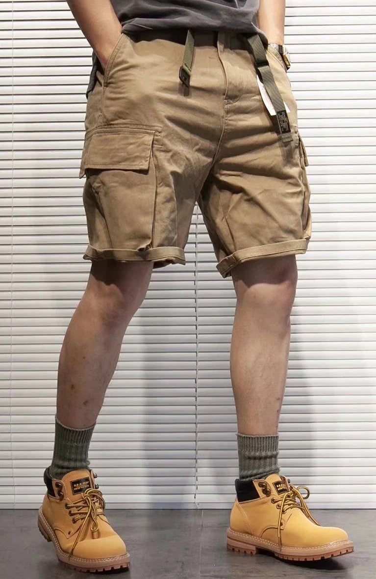 Mens Cargo Shorts With Draw String Hiking Combat Bermuda Short Pants For Men Luxury Y2k Trend Unique Cotton Hevy Whate New In
