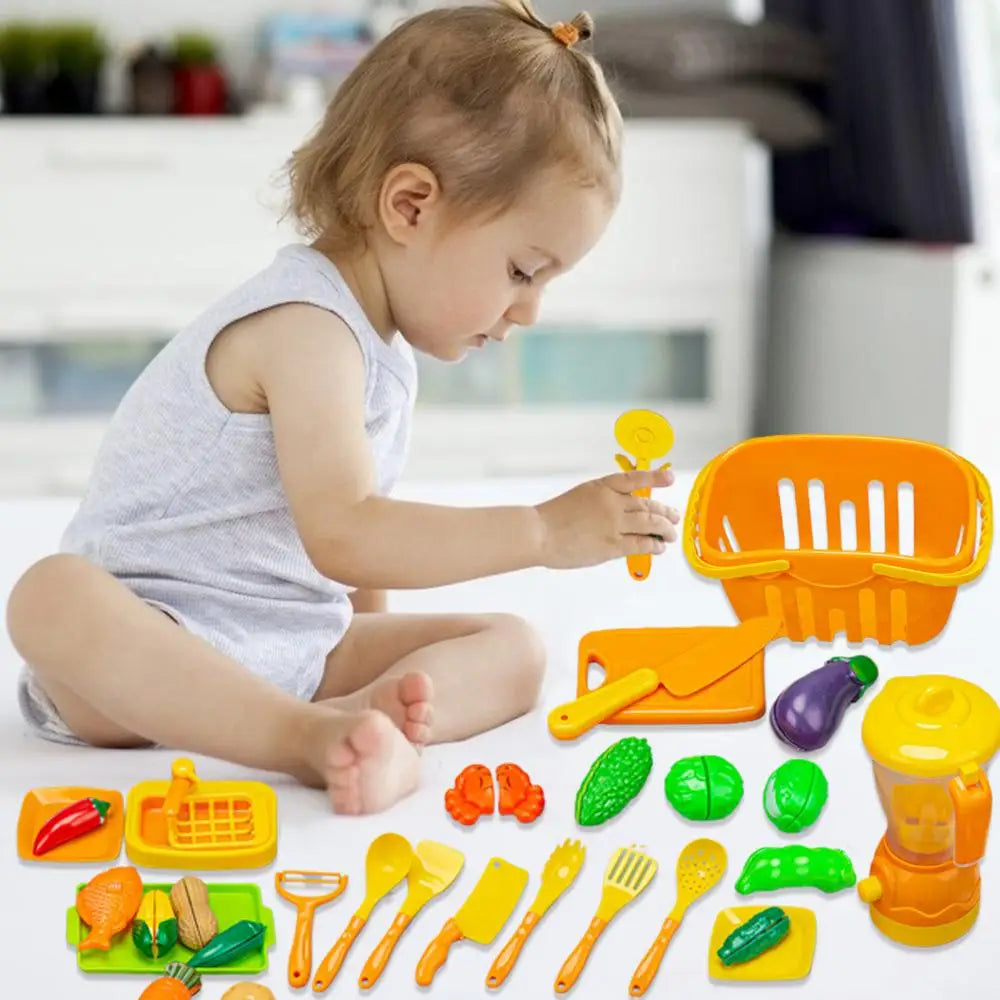 Play Food Set For Kids Children's Pretend Play Kitchen Toy Finely Polished Educational Toy For Birthday New Year Christmas
