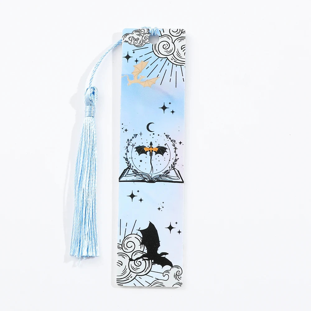 1pc Black Dragon Bookmarks Anime Tassel Bookmarks Reading Markers For Book Lovers Acrylic Bookmarks Friends Teachers Stationery
