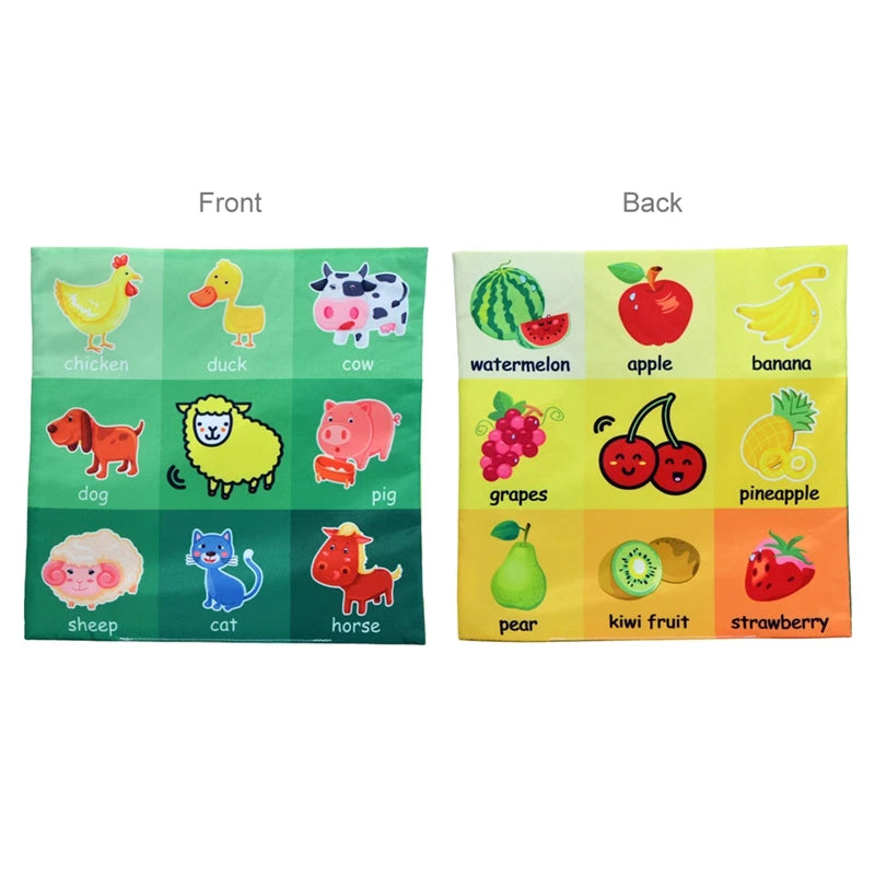Baby Toys For Newborn Soft Cloth Book 0-24 Months Kids Learning Educational Black/White Cognition Rustle Sound Newspaper