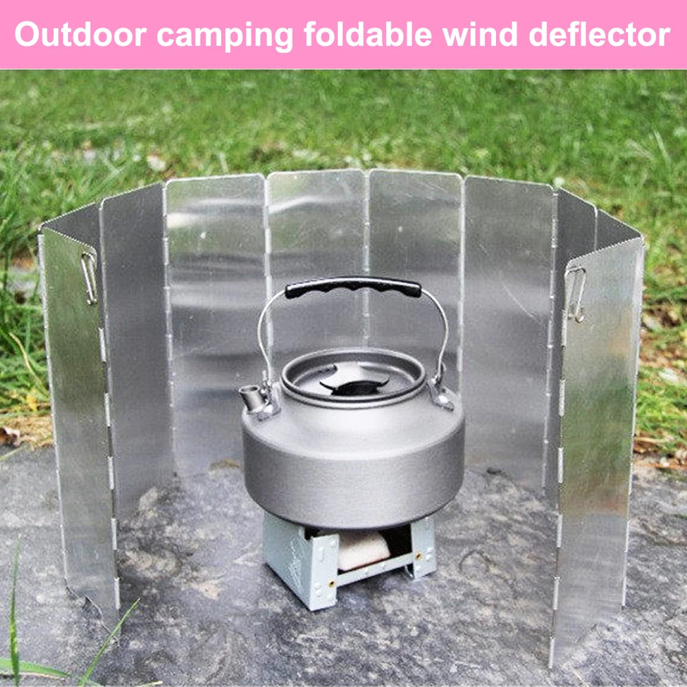 Outdoor camping wind deflector ultra light aluminum alloy foldable with pin stove head wind deflector portable wind deflector