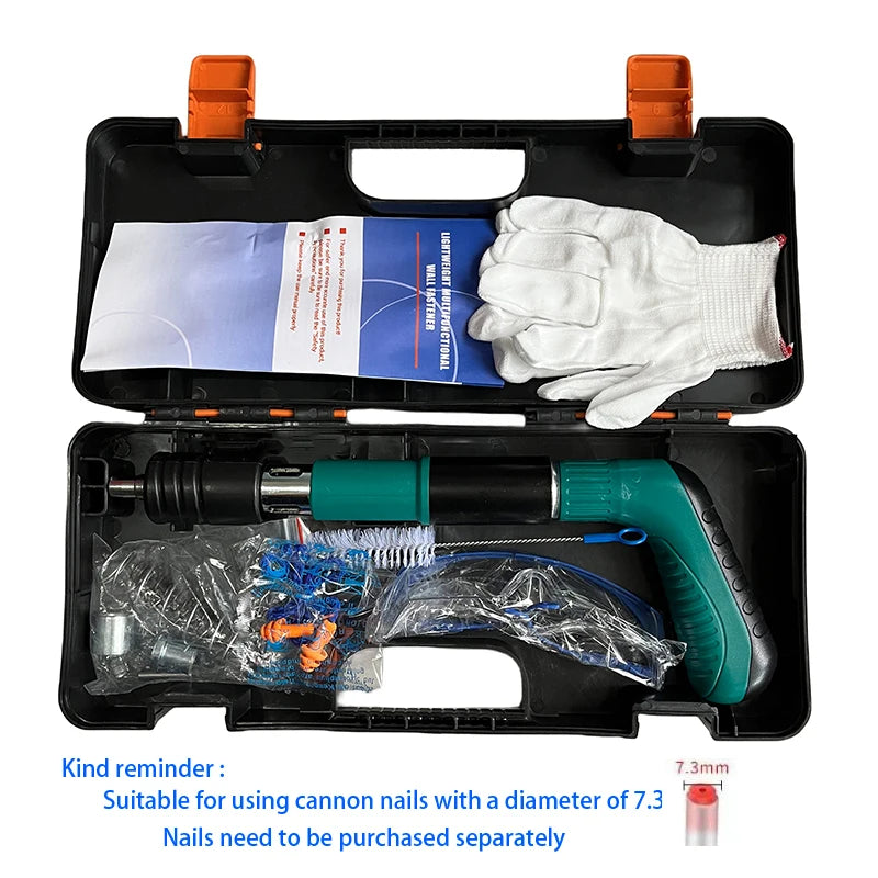 Handheld Cordless Manual Nailing Gun, Household, Strong Concrete Wall Nails, Shooting Gun, Power Tool