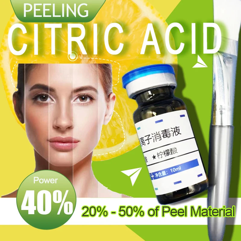 Citric acid 20% 30% 40% 50% peel Material of Skincare 5ml 10ml Brighten skin whiten keratin aha whitening body lotion peeling