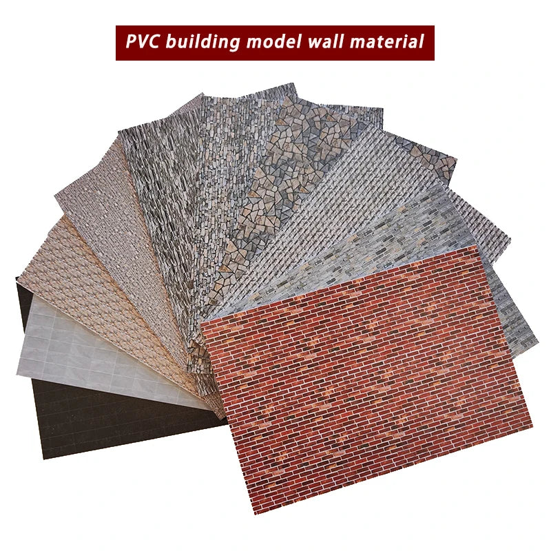 PVC Building Wall Panel Material 20X30CM Floor Tile Miniature Model For Diy Handmade House Design Scene Layout Diorama Kit 1Pcs