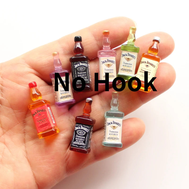 10pcs Mini Alcohol Drink Bottle Charms Simulation Beverages Pendants for Earrings Necklaces Keychain DIY Jewlery Making Craft