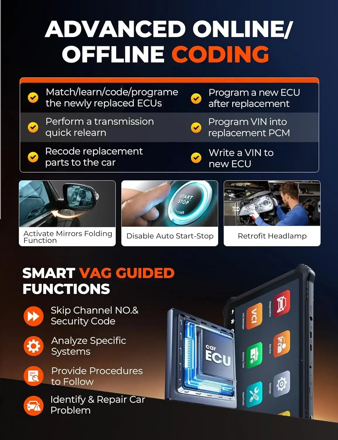 OTOFIX D1 PROS Car Diagnostic Tool Support ECU Coding And 40 Services
