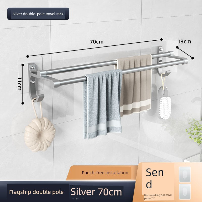 Wall-Mounted Alumimum Single Rod Toilet Towel Rack