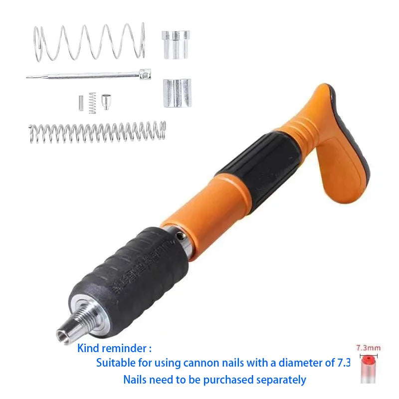 Handheld Cordless Manual Nailing Gun, Household, Strong Concrete Wall Nails, Shooting Gun, Power Tool