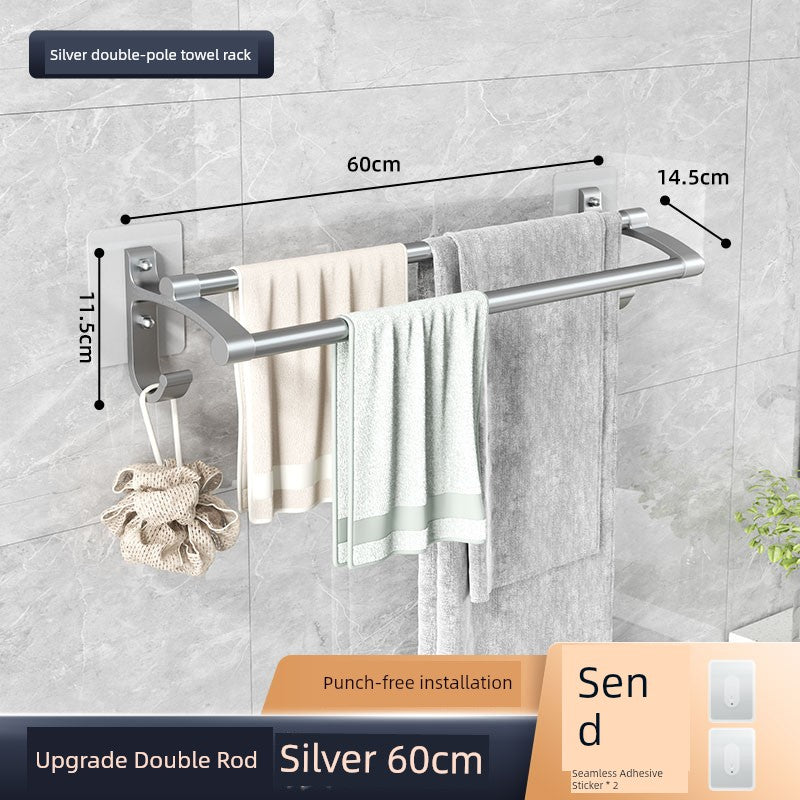 Wall-Mounted Alumimum Single Rod Toilet Towel Rack