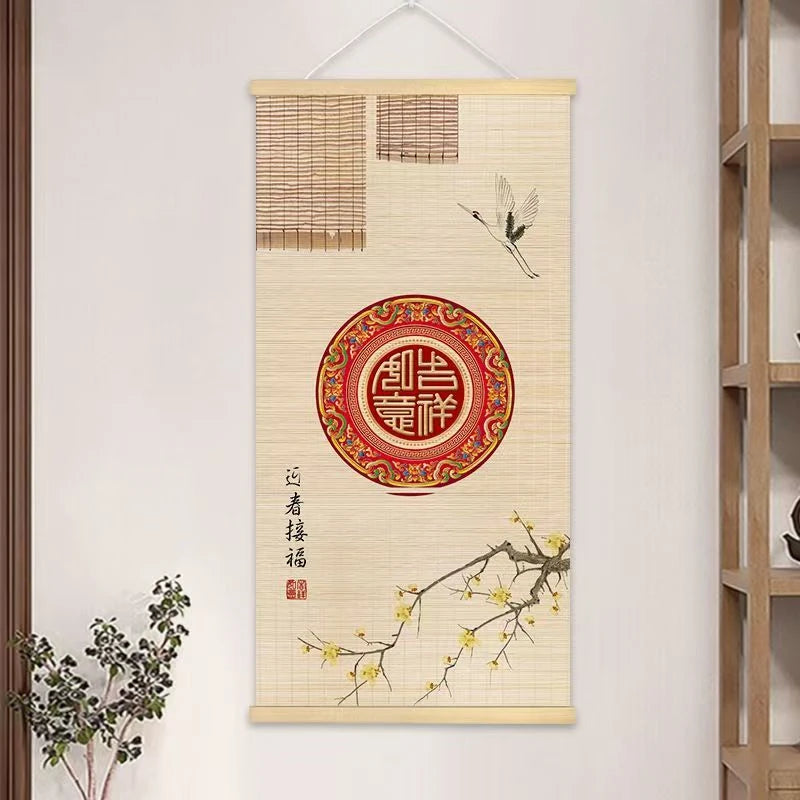 Koi hanging paintings, attracting wealth receiving blessings, living room decorations, home feng shui decoration