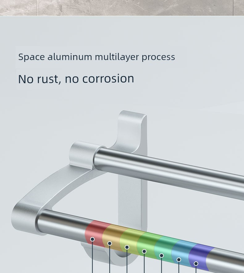 Wall-Mounted Alumimum Single Rod Toilet Towel Rack