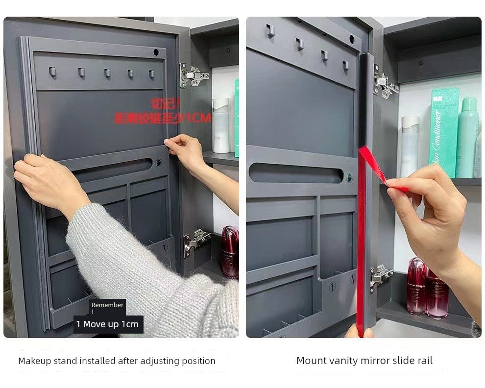 Accessible Luxury Cosmetics Storage Rack Punch-Free Bathroom Cabinet