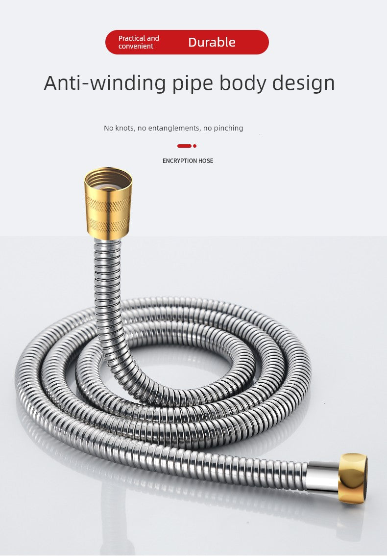 Shower Hose Explosion-Proof Shower Tube Boost Nozzle Refined Copper Neutral Connecting Pipe Water Heater Accessories Complete Collection Punch-Free