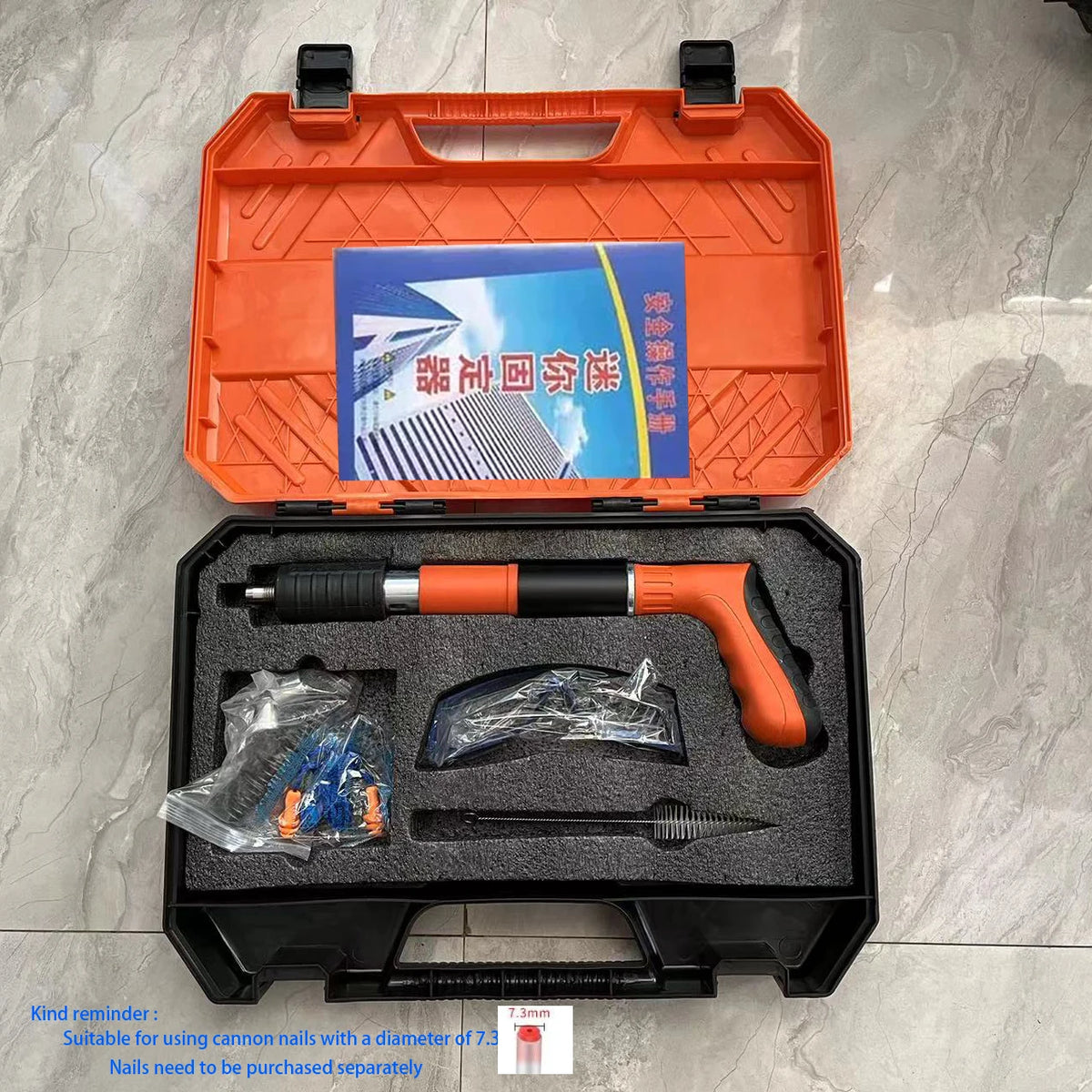 Handheld Cordless Manual Nailing Gun, Household, Strong Concrete Wall Nails, Shooting Gun, Power Tool