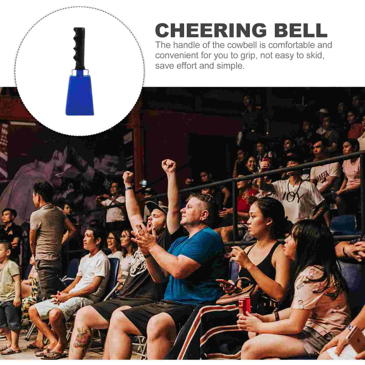 2 Pcs Cowbells for Sporting Events Football Generator Hand Press Game Metal Dinner outside Farmhouse