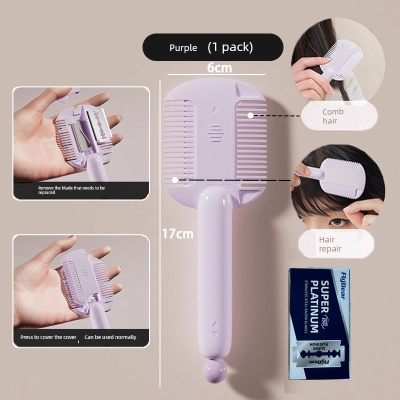 Bristle Three Rows Long Handle Makeup Pointed Tail Hair Setting Comb
